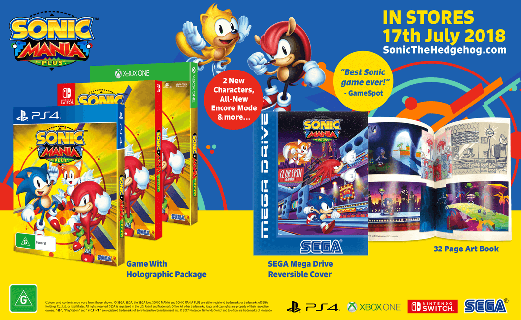  Sonic Mania Plus - Nintendo Switch : Sega of America Inc: Video  Games